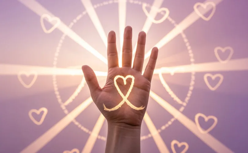 What is a love marriage line in the female hand?